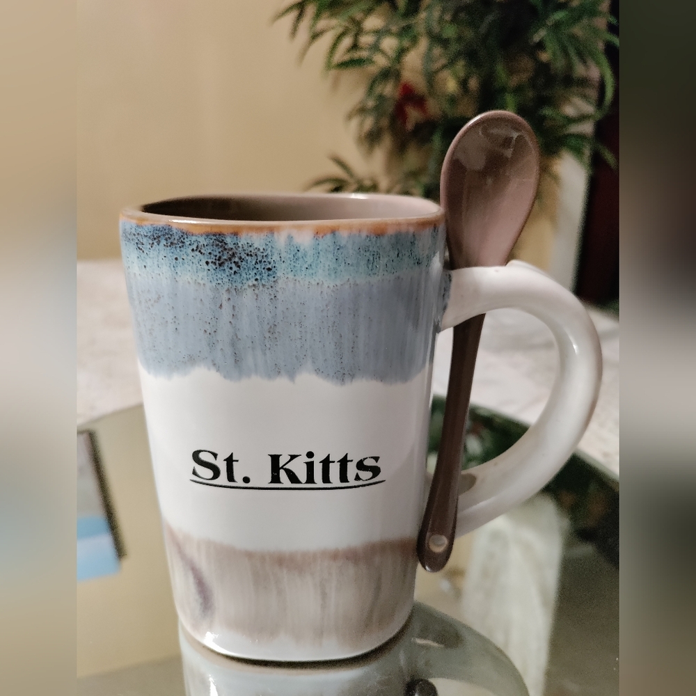 St. Kitts Ceramic Mug with Spoon